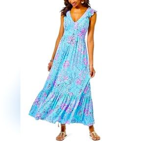 Lilly Pulitzer Blue and Pink Floral Dress